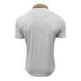 thumbnail image 4 of Golf Shirts for Men Short Sleeve T-Shirts with Pocket and Button Collared Mens Casual Color Block Pullover Breathable Going-Out Workout Tees Tops, 4 of 6