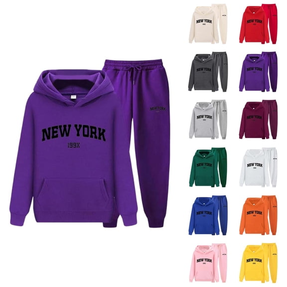 New York Hoodie and Sweatpants Set 2026 Fashion Hoodie and Jogger Sweatpants Matching Set Sweat Suits
