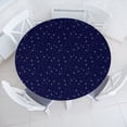 thumbnail image 3 of Ambesonne Space Fitted Round Tablecloth, Night Skyline with Stars, 36"- 40" Diameter, Purple White, 3 of 5