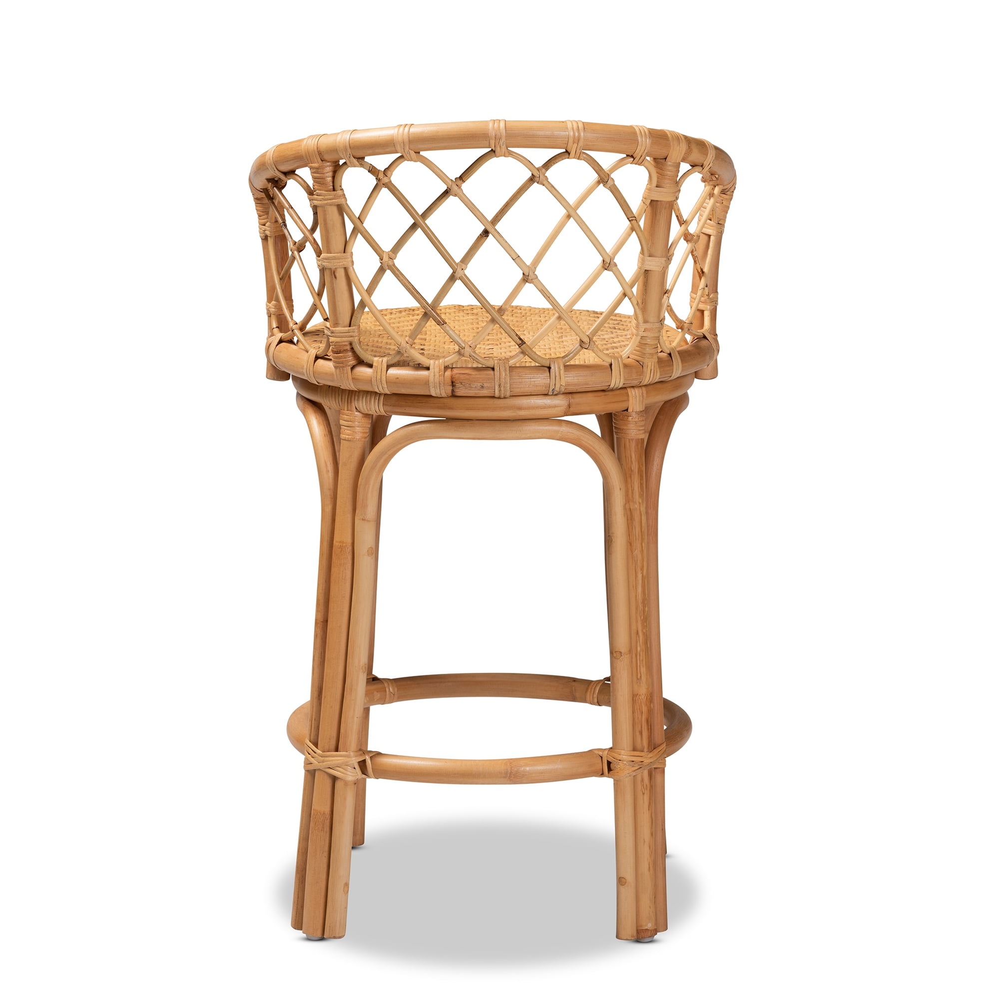 bali & pari Orchard Rattan BOHO Counter Stool, Natural Brown