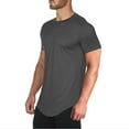 thumbnail image 2 of BXINGOHAI Men's Workout Shirts Casual Short Sleeve Mesh Athletic T-Shirts Dark Gray,M, 2 of 7