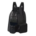 thumbnail image 4 of Mochila de malla mochila Bolsa de equipos deportivos aliviables transpirables organizador de nylon entrenando equipo mochila playa con bolsillo húmedo negro, 4 of 8