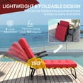 thumbnail image 4 of Outsunny Chaise Longue d'Extérieur Pliante avec Coussin, Dossier Réglable, Chaise de Patio/jardin Inclinable avec Repose-Pieds, Rouge Vin, 4 of 7