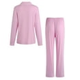 thumbnail image 3 of RH Women Pajamas Set Button Down Sleepwear Long Sleeve Nightwear Long Pants Pj Set S-XXL RHW4013, 3 of 7