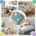 thumbnail image 4 of Teal Cartoon Unicorn Cloud Pattern Square Tablecloth,Waterproof Square Table Cover,Wipeable Spillproof Washable Table Cover for Home Kitchen Party Decor 52"x52"(132x132cm), 4 of 6