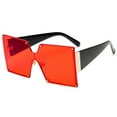 thumbnail image 3 of Womens Sunglasses Fashion Rimless Big Frame Resin Lens with UV400 Protection PC Frame Durable Trendy Female Glasses, 3 of 7