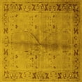 thumbnail image 1 of Ahgly Company Machine Washable Indoor Square Oriental Yellow Industrial Area Rugs, 8' Square, 1 of 4