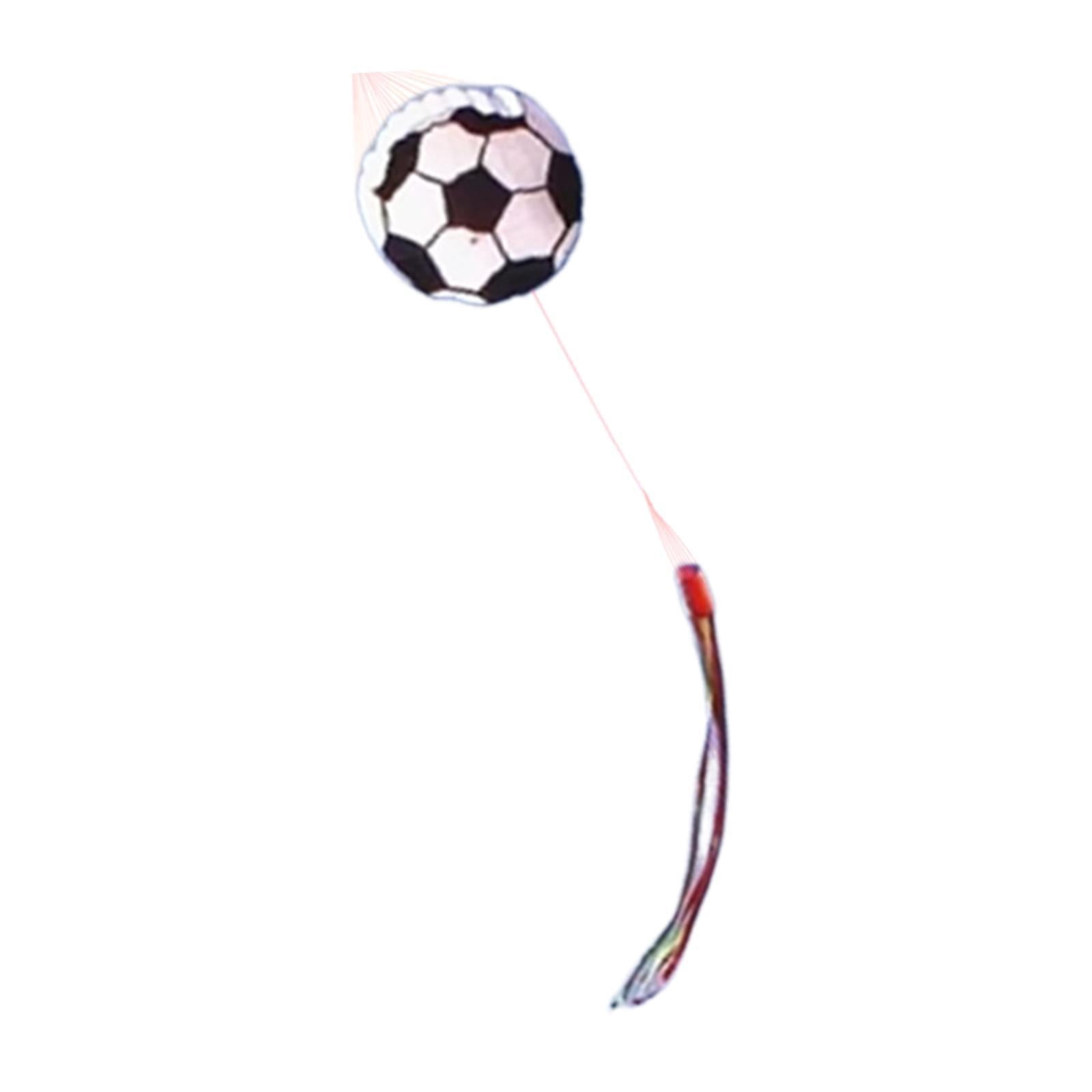 funtasica Football Ball Kite Large Size Easy Control with 100 M Line Leisure Sports Flying Toy for Park Trips Backyard Garden Beginners White