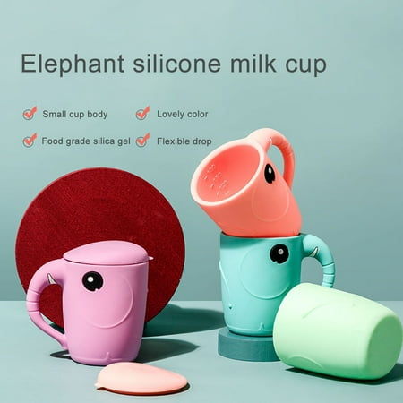 

Hesroicy 180ML Baby Mug Streamlined Design Anti-slip Food Grade Material Kids Training Water Cup for Travel