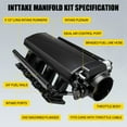 thumbnail image 4 of Intake Manifold with Fuel rail fit and Throttle Body 92mm Throttle Body Sheet Metal Fabricated EFI 15° Throttle Opening Compatible with Chevrolet Chevy GMC Pontiac LS LS1 LS2 LS6 (Black), 4 of 8