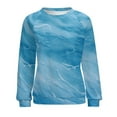 thumbnail image 7 of Colorful Marble Pattern Womens Casual Crewneck Sweatshirt Long Sleeve Tops Cute Pullover Loose Fit, 7 of 7