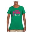 thumbnail image 2 of I Wear Pink for My Friends Survivor Awareness Womens Graphic T-Shirt, Kelly, Small, 2 of 3