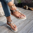 thumbnail image 4 of Rokment Womens Glitter Butterfly Rhinestones Platform Wedge Sandals Bride Wedding Comfortable Orthopedic Arch Support Walking Dressy Sandals for Woman Beach Summer Orange Size 6.5, 4 of 6