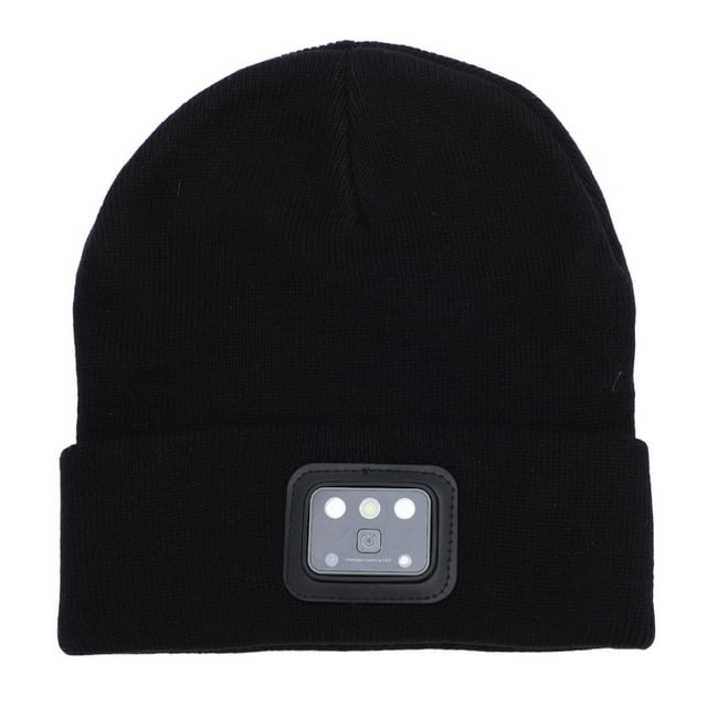 Gorro De Punto De Invierno Unisex, Faro Suave Gorro De Punto De Invierno Cómodo Lavable Talla única Puerto USB C Cálido Para Pasear Perros