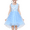 Light Blue, variant on Girls Dress Green Lace Check Pearl V-back Hi-lo Tulle Formal Party 6 Years