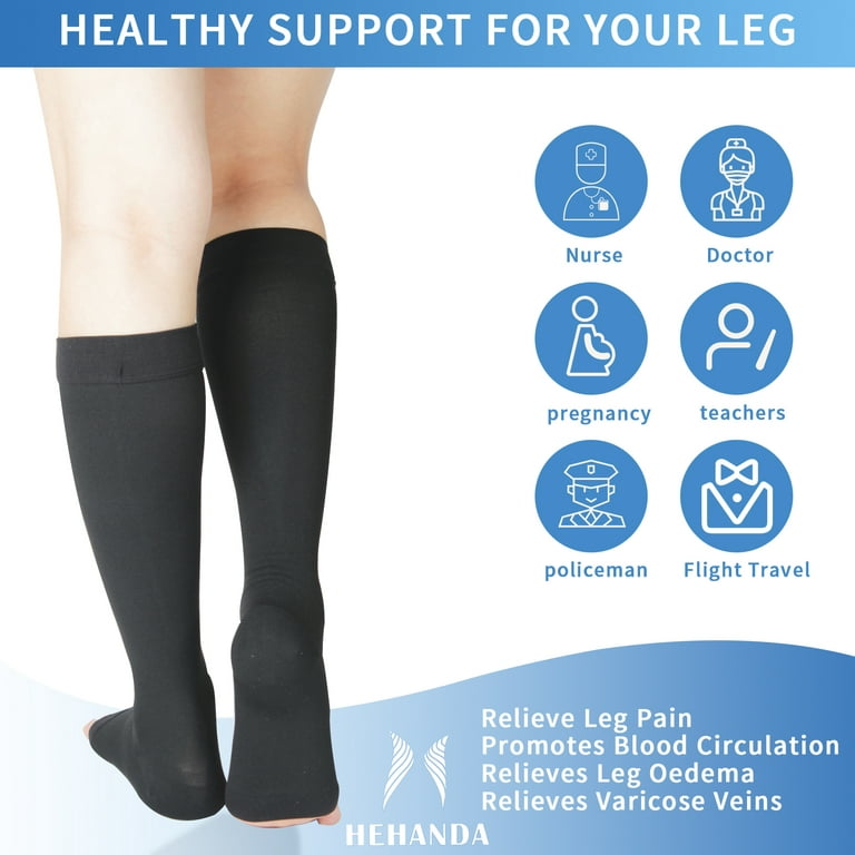 Hehanda Toeless Compression Socks for Women & Men(S-6XL), Knee