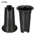 thumbnail image 3 of Uxcell 5" Plastic Orchid Pot with Holes Plant Flower Container, Black 2 Pack, 3 of 5
