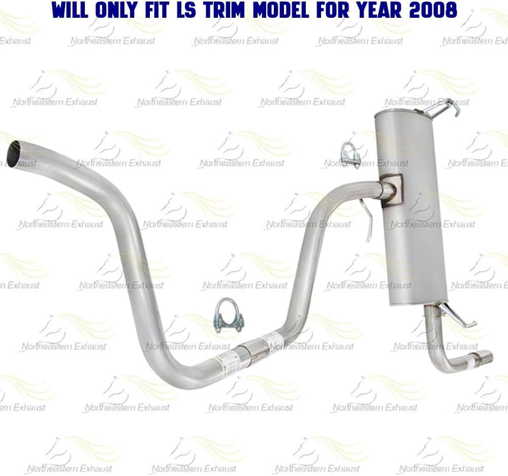 Northeastern Exhaust Stainless Steel Intermediate Pipe, Muffler and Tail Pipe Exhaust System Kit Fits 2008–2010 Chevrolet Malibu 3.5L – Direct Fit