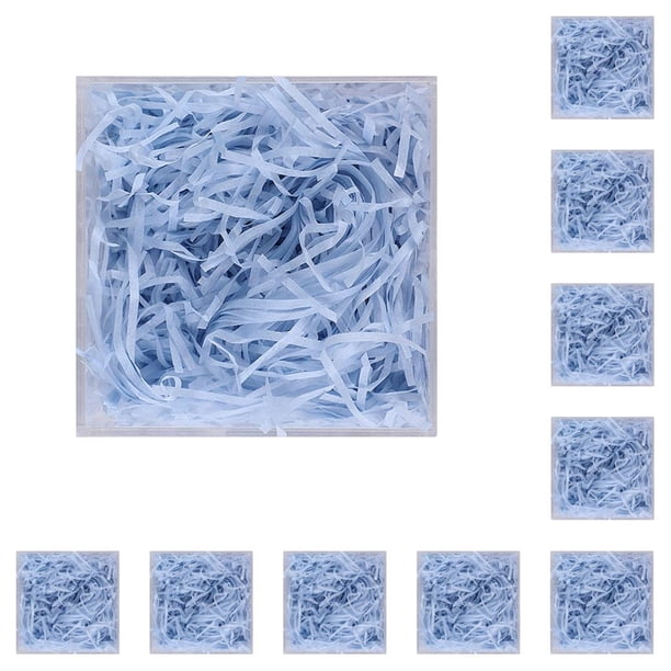 Toystoory 1 paquete de relleno de rafia de papel Lafite, material de relleno triturado colorido, rellenos de confeti, Pascua, Navidad, azul cielo Cielo azul 10Conjunto