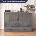 thumbnail image 4 of ijuicy Murphy Bed with Charging Station, Queen Size Solid Wood Cabinet Bed, Cube Chest Bed for Guest Room/ Office/Apartment-Gray, 4 of 8