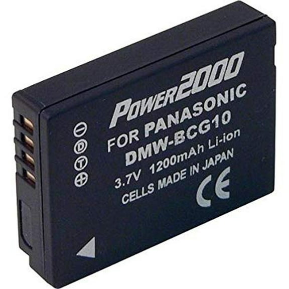Power2000 DMW-BC-G10 3.7V 1200mAh Rechargeable Lithium-Ion Battery for Panasonic BC-G10 Digital Camera