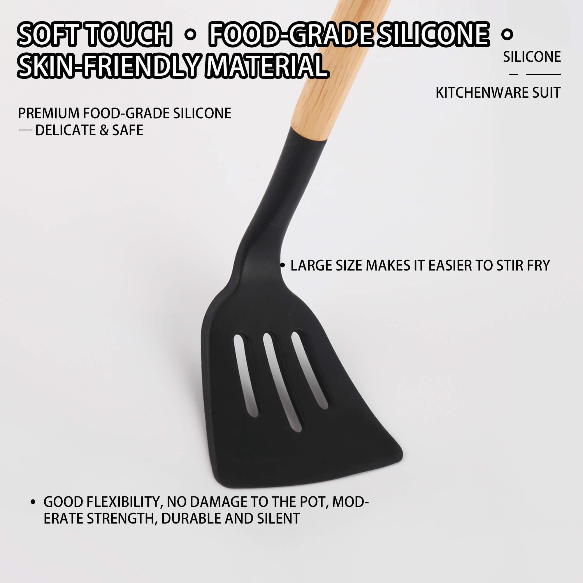 HEESEM 20 Pcs Silicone Stainless Steel Cooking Utensils Set -Multifunctional Kitchen Utensil Set - Black