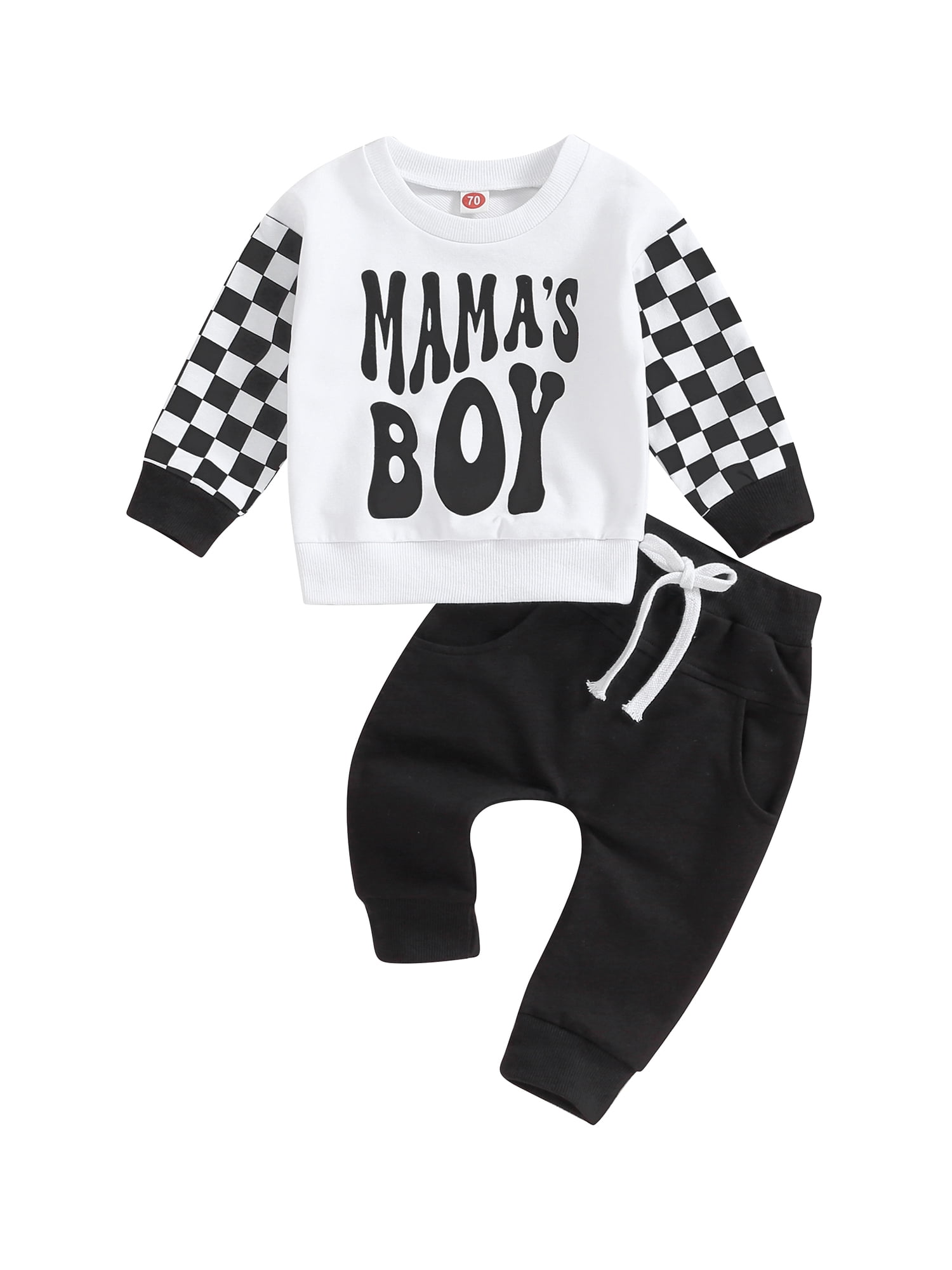 Ensemble Bébé Garçon 2 Pièces - Sweat Brodé "Mama's Boy" + Pantalon Jogging