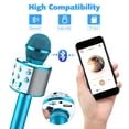 thumbnail image 3 of BONAOK 2 Pack Karaoke Microphone for Kids, Wireless Bluetooth Karaoke Microphone for Singing, Portable Handheld Mic Speaker Machine, Gifts Toys for Girls Boys(Blue & Pink), 3 of 7
