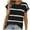 Black, variant on CHUMUD Womens Summer Tops Cap Sleeve Crew Neck Top Loose Fit Striped Knit Top Going Out Clothes