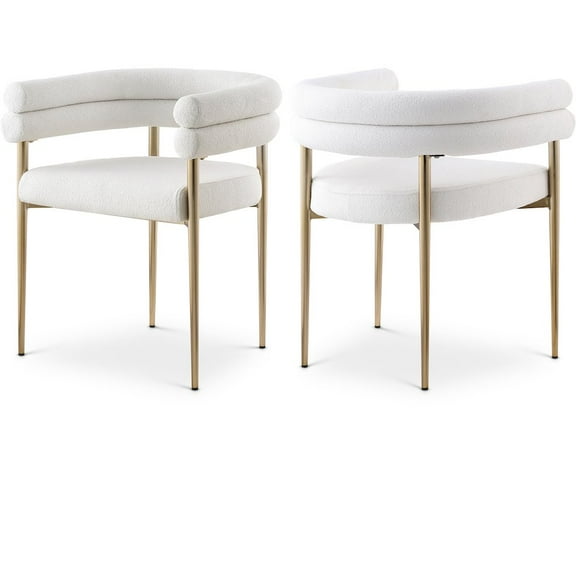 Meridian Furniture Brielle Cream Boucle Fabric Dining Chair (Set of 2)