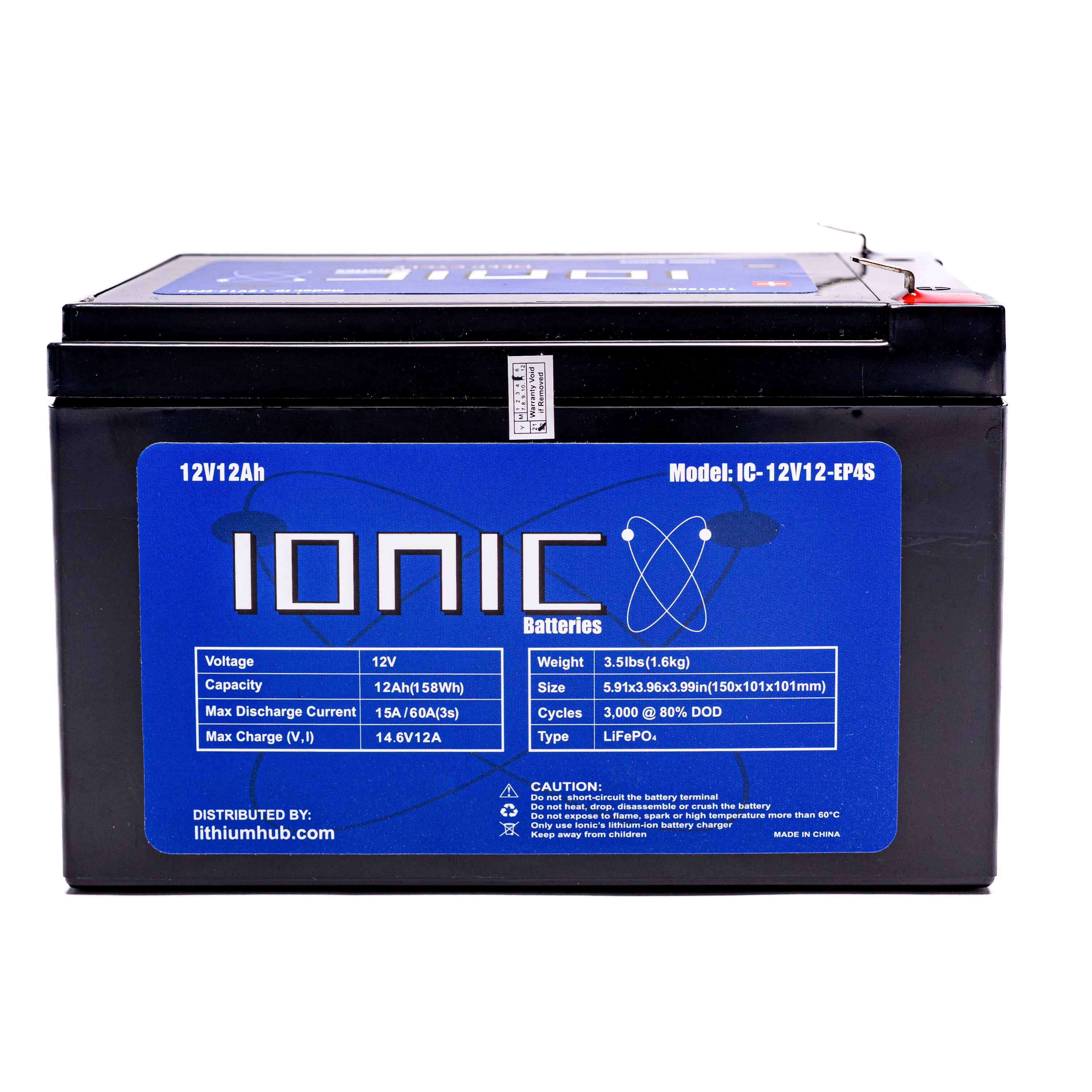 Ionic Batteries Lithium 12V 12Ah (Amp-Hour) Deep Cycle