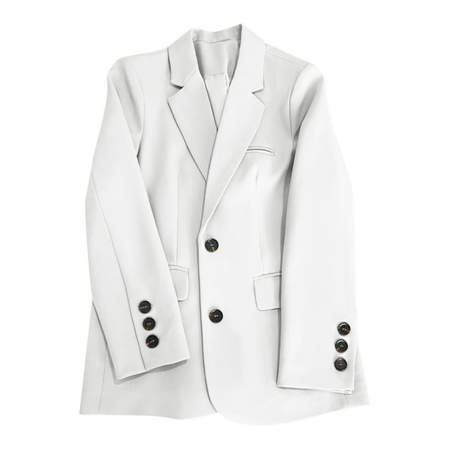 AherBiu Womens Blazer Oversized Business Casual Fall Jacket Work Suit Single-Breasted 2024 Trendy Cardigan