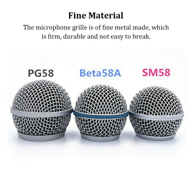 Langgg Metal Replacement Microphone Grille Portable Professional Detachable Protective Party Concert Mic Head Accessories Type 2 1Set