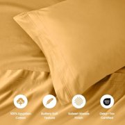 Superior 1000 Thread Count Anathema Egyptian Cotton Solid Sheet Set, Full, Gold