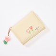 thumbnail image 1 of Cartera pequeña para mujer, corta, de tres pliegues, de color liso, con estampado simple, bonita y fresca, para estudiantes, plegable, para tarjetas, 1 of 6