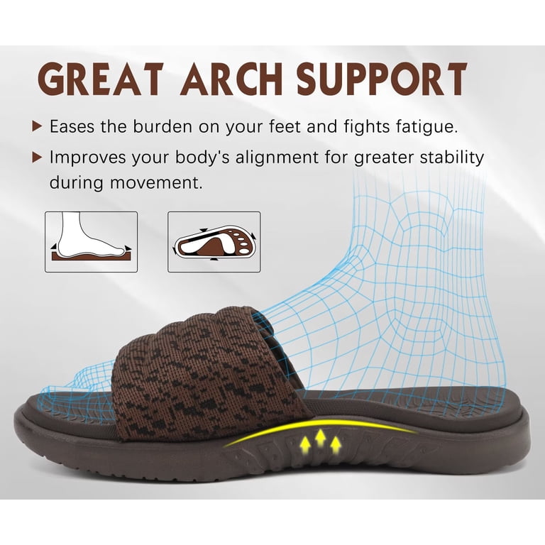 ONCAI Mens Slides Sandals Open Toe Athletic Adjustable 