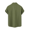 thumbnail image 4 of VBTAPA Mens Casual Shirts Fashion Vertical Striped Button Down Shirt Short Sleeve Summer Beach Vacation Tops Limited Time Sales Army Green L, 4 of 6