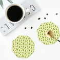 thumbnail image 3 of Bingfone Vintage Green Pears1 Leather Drinks Coasters with Set of 6,Suitable for Home Kitchen,Coffee Cup Coasters Home Gift, 3 of 7