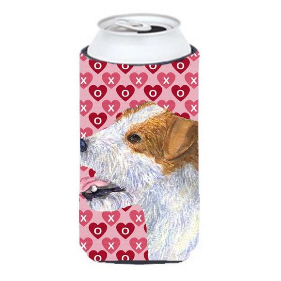 Carolines Treasures SS4504TBC Jack Russell Terrier Hearts Love Valentines Day Tall Boy bottle sleeve Hugger