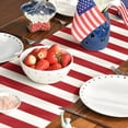 thumbnail image 3 of Sm:)e American Flag Stars Stripes Table Runner for Home Party Decorations Seasonal Summer Washable Kitchen Dining 4th of July Memorial Day Veterans Day Patriotic Table Decor 13x72 Inch, 3 of 7