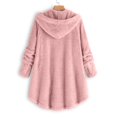 thumbnail image 4 of IMENGL Plus size button plush tops loose cardigan, Pink 5XL, Size M-5XL, 4 of 6