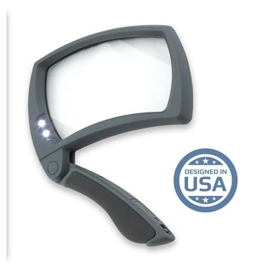 Carson Lighted MagniFold Rectangular Handheld LED Magnifying Glass Great Low Vision Aid for Reading, Hobbies, or Inspections