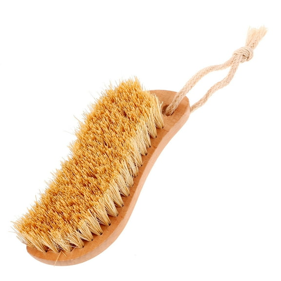 STOBOK Natural Beech Bristle Brush Orange for Shoes Clean Ergonomic Grip