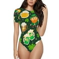 thumbnail image 2 of Picia St Patrick's Day10 Womens One Piece Swimsuits Modest Tummy Control Bathing Suits Lace Up Slimming Swim Suit-Medium, 2 of 9