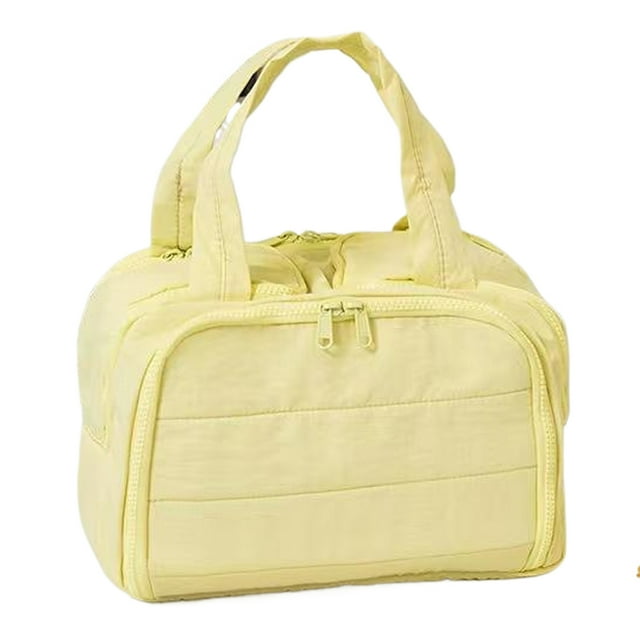 Wosthever Bolsa de maquillaje de moda, de gran capacidad y bien organizada. Almacenamiento y organización del hogar amarillo