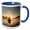 Blue/White, variant on 3drose, Canada, B.c., a Kayaker Paddles in Sunlit Early Morning Mist on a Lake, 11oz Two-tone Yellow Mug