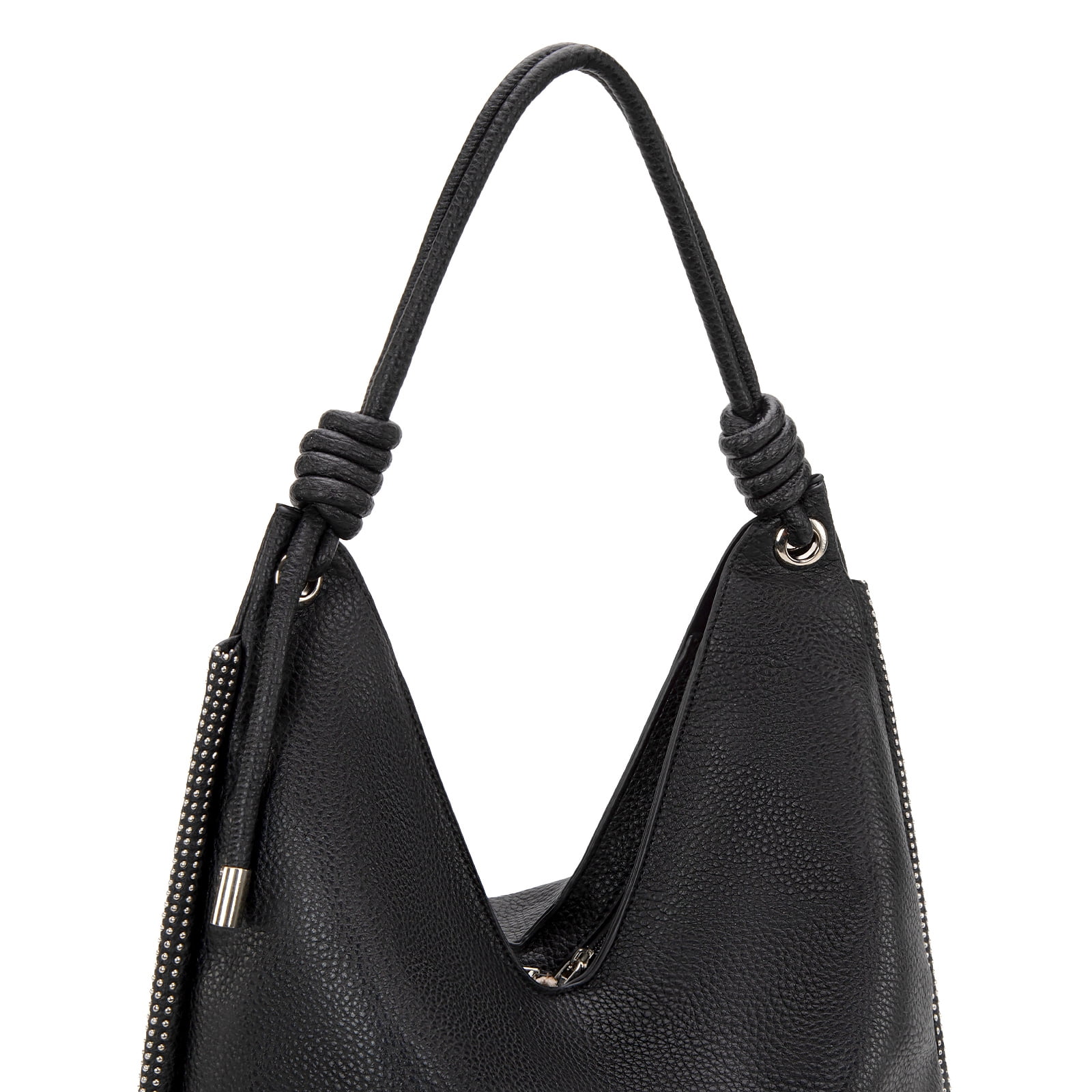 Montana West Hobo Bags for Women Soft Slouchy Top Handle Shoulder Purses Handbag with Knot Strap, Black