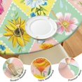 thumbnail image 4 of Pioneer Flower Floral Print Pattern Round Fitted Tablecloth with Elastic Edge,Dining Table Cover Waterproof,Outdoor Round Tablecloth for Camping,Dining,Indoor and Outdoor, 4 of 7