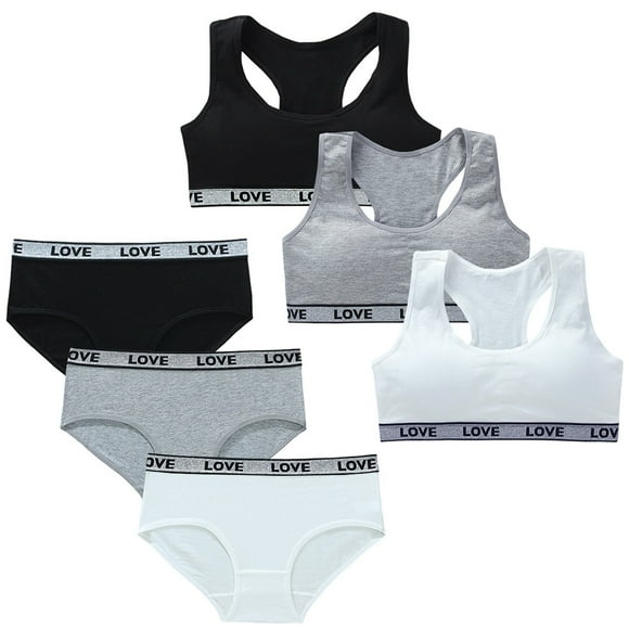 Sport Crop Cami Bras Teen Girls Sports Bralette Teen Sports Bra Wire Free Push Up Adjustable Straps Fixed Pads Fit for 11-15 Years