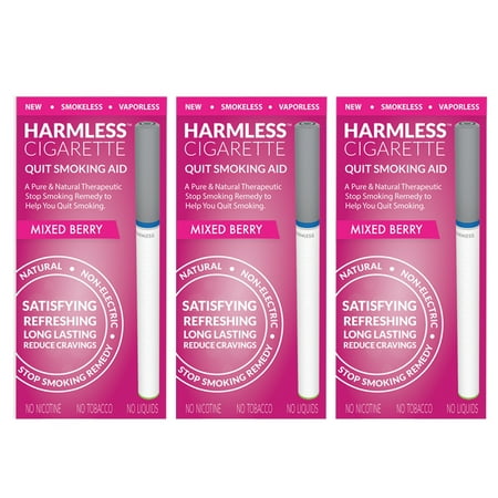 Harmless Cigarette,Mixed Berry,Nicorette Alternative & Quit Smoking Aid,3pk